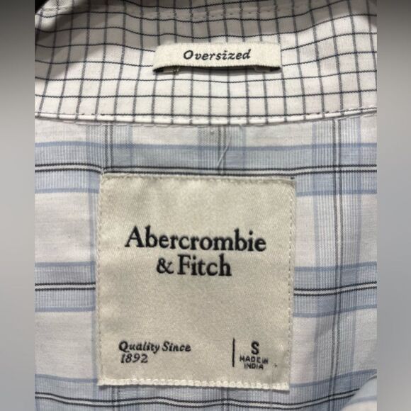 NWT Abercrombie and Fitch‎ women’s oversized button up mixed plaid size S - Picture 7 of 8